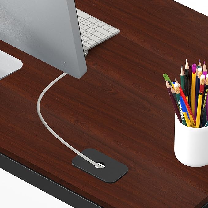 SHW 55-Inch Commercial-Grade Office Computer Desk Cherry