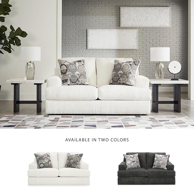 Signature Design by Ashley Karinne Coastal Loveseat with Non-skid Legs White
