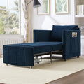 Ball &amp Cast Convertible Pull-Out Sleeper Sofa BedChenille Upholstered Pull Out Couch Chair3 in 1 Single Sofa Chair W/Storage Basket and Side PocketRecliner Chaise Lounge for Living RoomBlue31