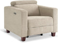 MCombo Zero Wall Recliner Chair Wall Hugger Power Recliner Chair with Adjustable Headrest High Wood Leg USB &amp Type C Dual Charge Ports for Living Room Small Spaces HL128 (Textile Beige)