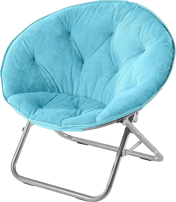 Urban Lifestyle Faux Fur Saucer Chair Light Blue