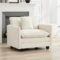 41'' Modern Chenille Oversized Chair Upholstered Accent Living Room Chair with Extra Thicked Deep Seat Single Lounge Chair for Bedroom Small Apartment Beige