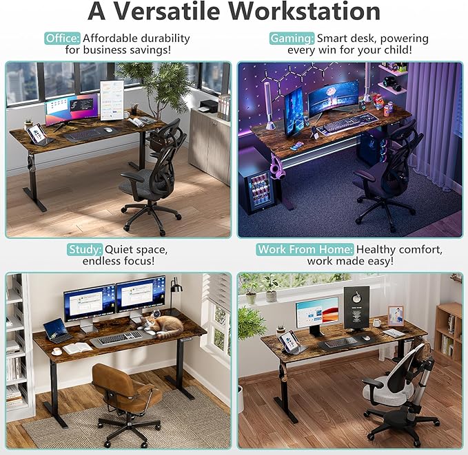 Singel Motor Standing Desk 55 inch Brown