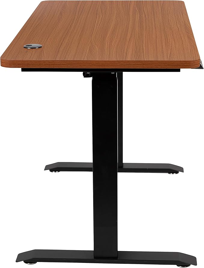Flash Furniture Tanner Electric Height Adjustable Standing Desk - Table Top 48 Wide - 24 Deep (Mahogany)