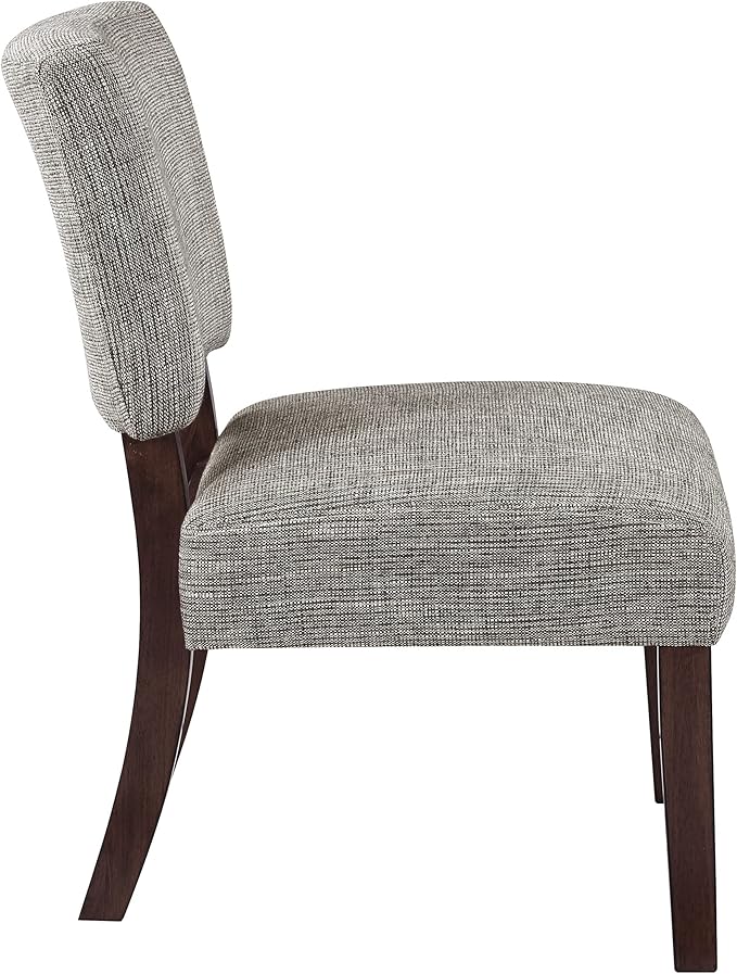 OSP Home Furnishings Jasmine ‎Mid-Century Modern Accent Chair with Wood Legs Tweed Charcoal Fabric