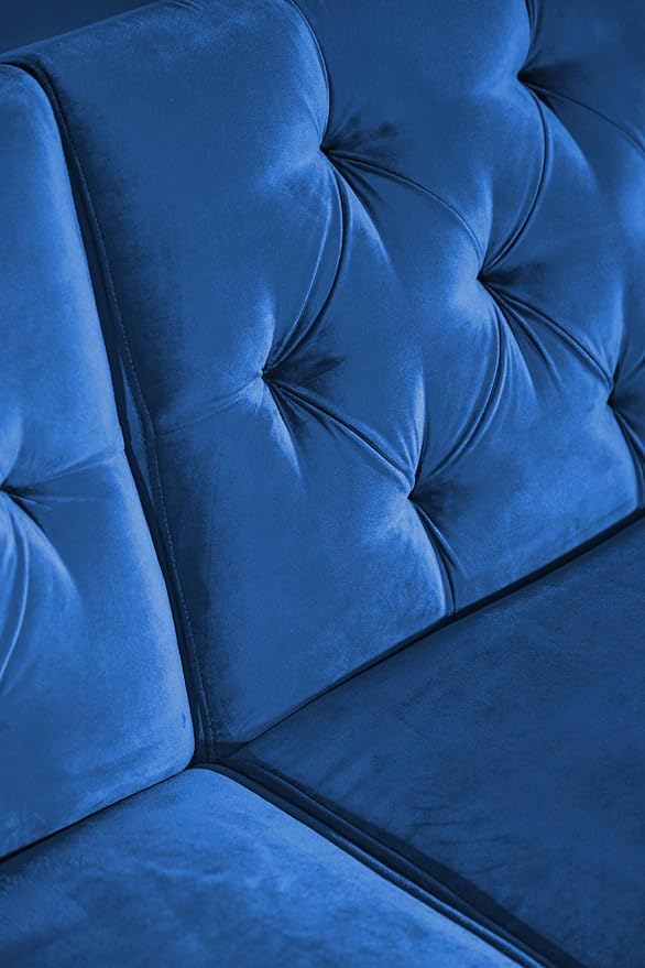 Legend Vansen 87.8 inchs Convertible Velvet Bed Sleeper Futon Sofas Blue