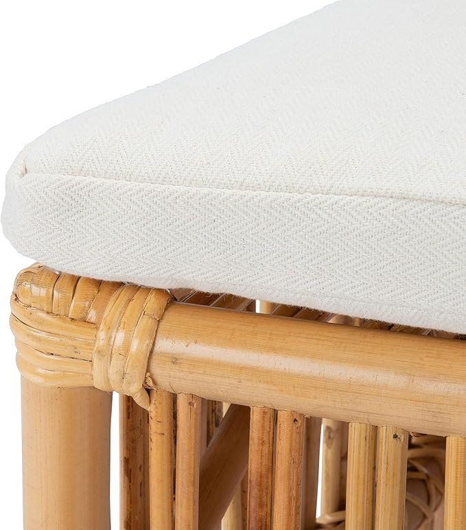 Safavieh Home Collection Erika Rattan Cushion (Set of 2) Accent Chair Natural/White