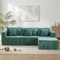 WELAX 104 Modular Sectional Couches for Living Room Boneless Couch L-Shape with Cup Holders &amp Pillows Modern Chenille Cloud Sofa 4 Seater Home Comfy Sofas for Bedroom Green