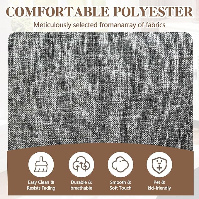 71 Loveseat Sofa Upholstered Love Seat with Deep Cushions &amp Removable Pillows Modern Polyester Couch for Bedroom Living Room &amp Office (Dark Gray)