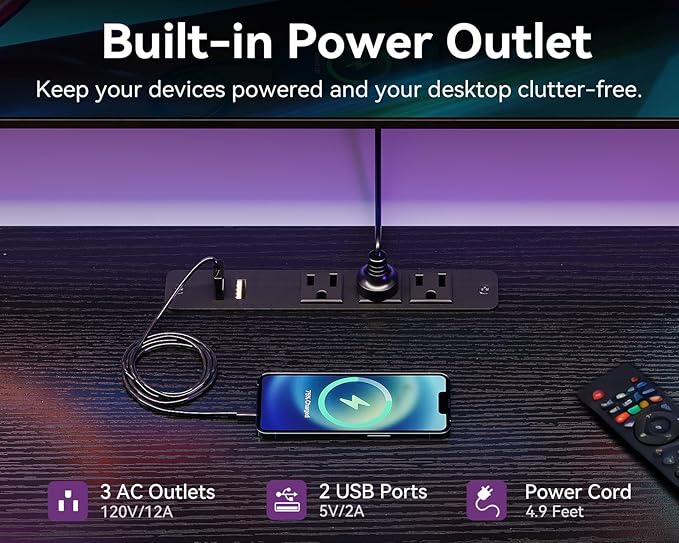 Casaottima LED TV Stand for 50–65 Inch TVs with Power Outlets &amp RGB Ligths Gaming Entertainment Center with 4 Drawers &amp Storage Media Console Supports Up to 75/85/95 Inch Wall-Mounted TVs B