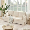 Tbfit 80.7 Slipcovered Couch 3 Seater Sofa Vintage Sofas with Removable Cover Pocket Spring Cushion Mini Couches Living Room Furniture for Home Apartment Farmhouse Beige