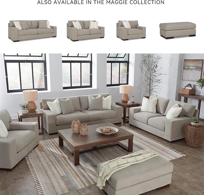 Signature Design by Ashley Maggie Contemporary Loveseat for Living Room Light Brown