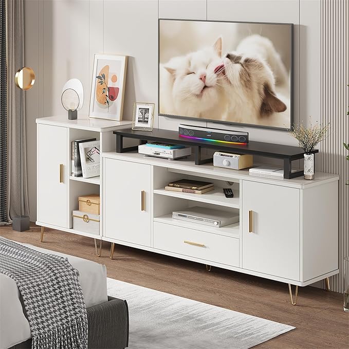 YAOHUOO 59 Large TV Riser for 32-75 inch TV TV Riser Stand Shelf with Steel Legs Tabletop TV Stand Riser for Home OfficeBlack