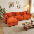 Gexpusm Modular Sectional Sofa99 Couches for Living RoomCorduroy Sofa with Ottoman &amp PillowCloud Sectional Couch with Cup Holders &amp USBSide Pockets3-Seat Corduroy Boneless Chair Indoor (
