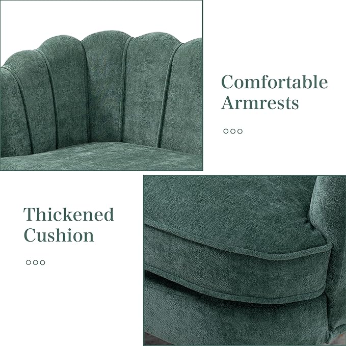 Chifee &amp Vingol Upholstered Small Loveseat for Small Space with Golden LegsGreen