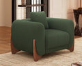 Morden Fort Sherpa Boucle Couch Armchair Single Modern Sofa Upholstered Deep Chair with Soft Throw Pillow Skin-Friendly Minimalist Accent Chair Compatible with Sofa Set Couch for Living Room Green