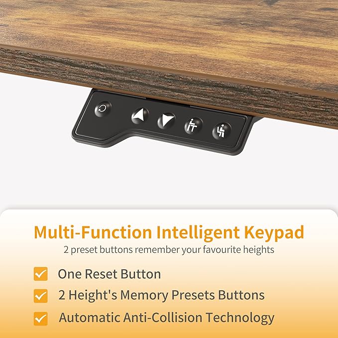 CubiCubi Height Adjustable Electric Standing Desk 55 x 24 Inches Stand Up Table Sit Stand Home Office Desk with Splice Board Rustic Brown Top