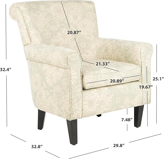 Safavieh Mercer Collection Margaret Ivory and Sage Floral Club Chair