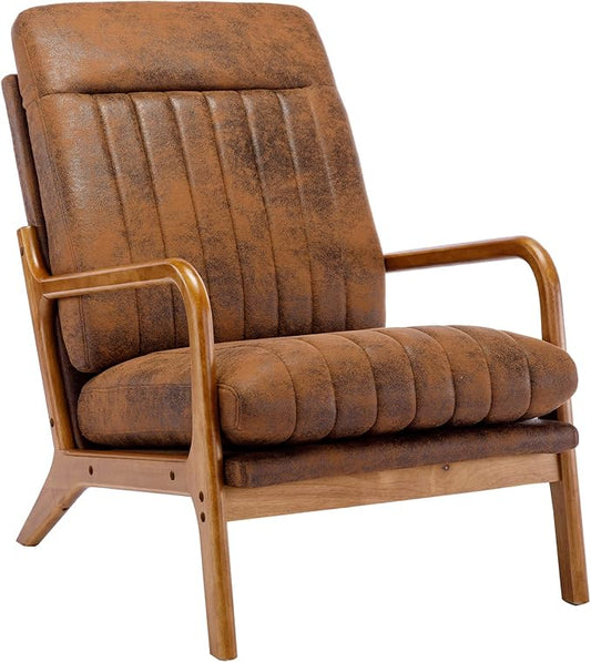 Wood Frame Armchair Modern Accent Chair Lounge Chair for Living Room