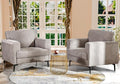 Oversized Accent Chair Upholstered Living Room Chairs Single Sofa Chair w/Metal Legs Comfy Linen Fabric Reading Lounge Armchair for Apartment Bedroom Office Light Brown 2PCS