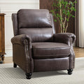 CANMOV Pushback Recliner Chair Faux Leather Armchair Push Back Recliner with Rivet Decoration Single Sofa Accent Chair for Living Room Dark Grey