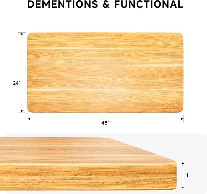 BIZUM Whole-Piece Particle Board Table Top Wood Countertop for Standing Desk DIY 48x24x1 Inch Maple Desk Top
