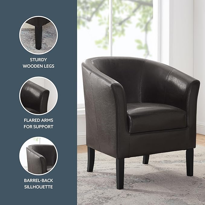 Linon Home Dcor Linon Home Decor Simon Club Chair 33 x 28.25 x 25.5 Brown