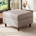 ABCASA Sofa Modular Sectional Faux Leather Sectional Sofa Module Whitesand