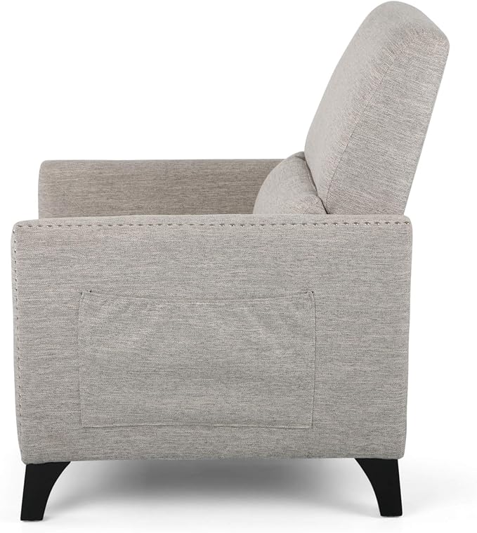 Christopher Knight Home Alexis Contemporary Fabric Push Back Recliner Light Gray Dark Brown