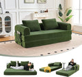 79 Convertible Sofa Bed 5-in-1Boneless Couch for Living Room with 2 Pillows Corduroy Folding Sleeper Sofa Bed Boneless Cloud Loveseat Futon Sofa Bed for Living Room Bedroom Lounge Green