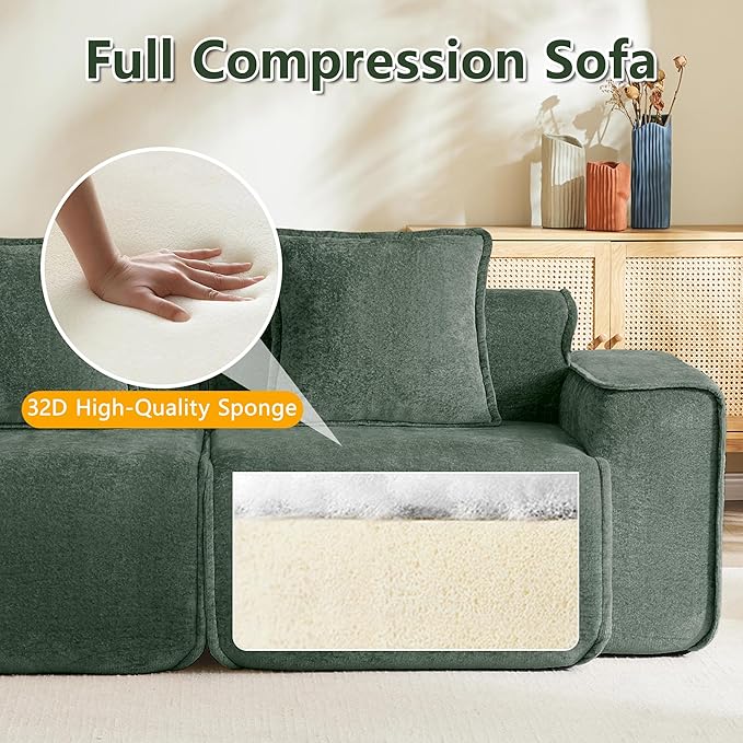 KEIKI 2Seat Modular Boneless Velvet Sofa Couch for Garden Home Home Office Style Conscious Nature Lovers Cozy Warm Perfect for Entertaining Relaxation Classic Refined Premium Design