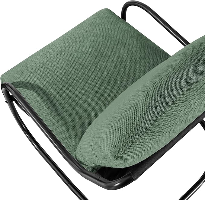 Peace nest Modern Accent Chair Comfy Living Room Suspended Chair Bedroom Armchair with Mental Frame Comfortable Upholstered Cushion for Balcony Lounge Reading Meeting Room Green