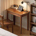 YESWOOD Walnut Desk Solid Wood Home Office Desk Mid-Century Modern Computer Desk with Drawers Writing Desk for Study Bedroom Work 31.49 W