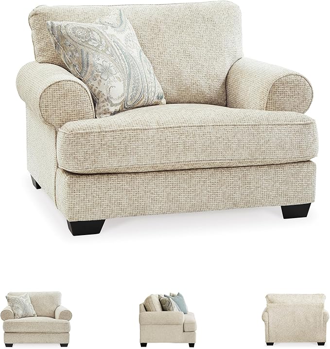 Signature Design by Ashley Monaghan Classic Upholstered Oversized Chair with Reversible Cushion Beige