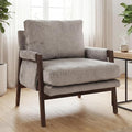 DUHOME Mid Century Modern Accent Chair with Wood FrameComfy Reading Chair with Armrest Mid Century Modern Chair Upholstered Living Room Chairs for BedroomGrey