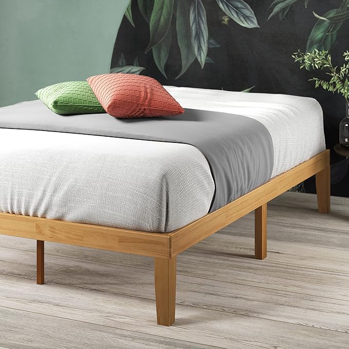 ZINUS Moiz Wood Platform Bed Frame / Wood Slat Support / No Box Spring Needed / Easy Assembly Natural Queen