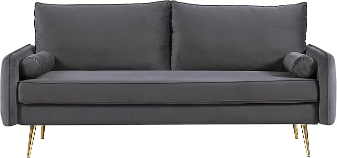 Kent Modern Sofa European Style Velvet Living Room Furniture with Tapered Legs Vintage Flair and Sleek Design Couch Grey