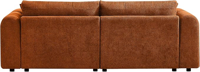 91.5 Sofa Couch w/Medium Firm Seat Cushion Tufted BackCloud Loveseat w/Deep Seats &amp Chenille Fabric 3 Seater Sofa for Living Room Apartment Lounge Office (Orange)