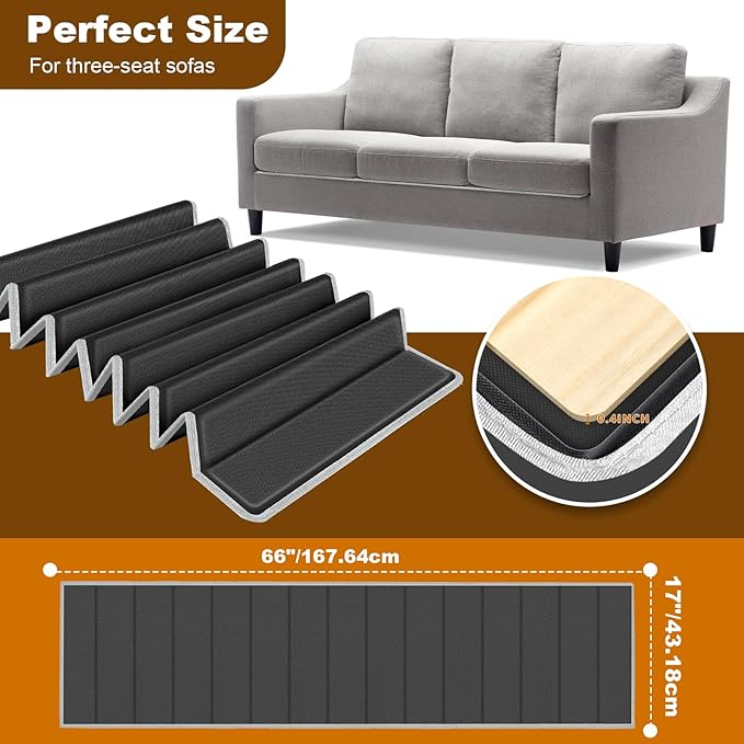 VERONLY Heavy Duty Couch Cushion Support Board to Fix Sagging Sofas 17x66 Sofa Thick Boards Add Strong Seat Supports Stays in Place Replacement Stuffing Under Couches Black