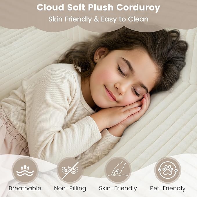 Convertible Sofa Bed 2 in 1 Boneless Couch Bed with 2 Pillows Corduroy Pull out Couch Folding Sofa Bed with Deep Seat Small Loveseat Sleeper Sofa Bed in a Box for Small Spaces No Assembly Needed