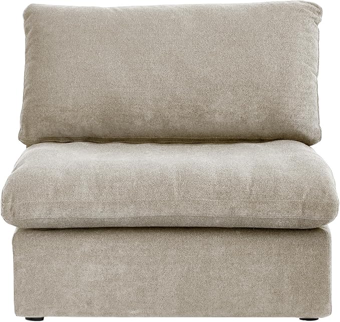 Cloud Modular Sectional Sofa with Thick Cushion Wide 4-Seater Minimalist Sofa CouchConvertible Couch Deep Seat Couches for Modern Living Room Sofa Sets (Khaki Middle Seat)