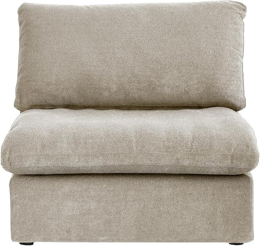 Cloud Modular Sectional Sofa with Thick Cushion Wide 4-Seater Minimalist Sofa CouchConvertible Couch Deep Seat Couches for Modern Living Room Sofa Sets (Khaki Middle Seat)
