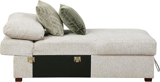 Lexicon Modular Sectional Sofa Module for Sectional Couch Armless Convertible Storage Chaise 2 Pillows Adjustable Backrests Removable Back Cushion Cover Microfiber Sand