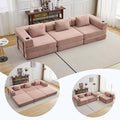 118 Oversized Sectional Couches Convertible Floor Sofa Bed with Cup Holder Boneless Foldable Mattress Cloud Couch with Pillow Back &amp Armrest for Living Room Bedroom Lounge(Corduroy Pink)