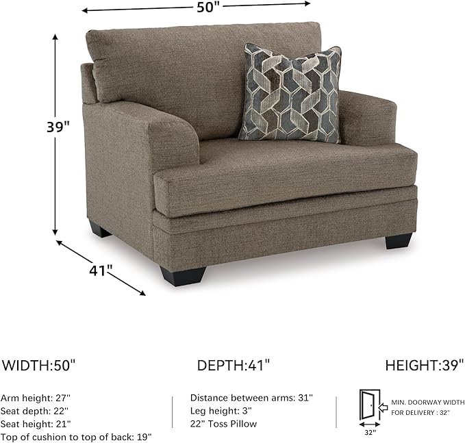 Signature Design by Ashley Stonemeade Contemporary Upholstered Oversized Chair with Reversible Cushion Gray
