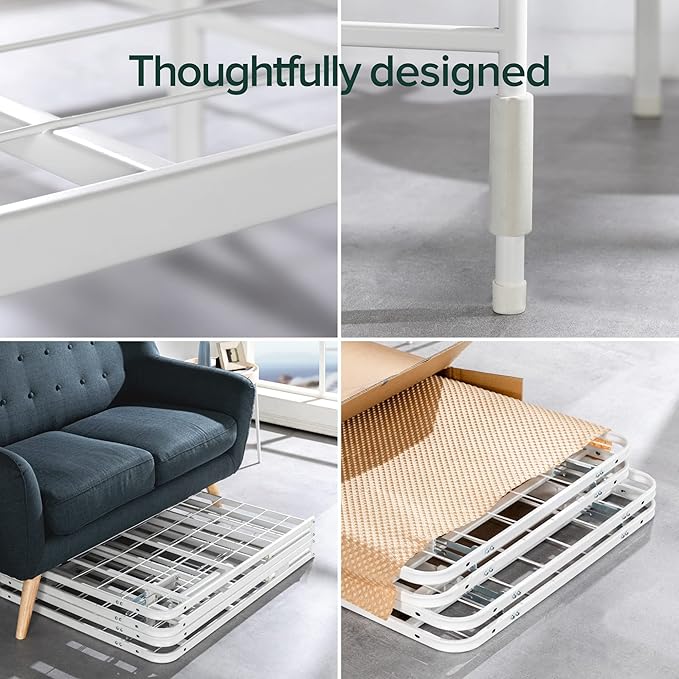 Zinus SmartBase Tool-Free Assembly Mattress Foundation 14 Inch Metal Platform Bed Frame No Box Spring Needed Sturdy Steel Frame Underbed Storage White King