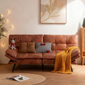 Opoiar Futon Sofa Bed Modern Memory Foam Futon Sofa Bed Couch Sleeper Convertible Futon Couch Christmas Memory Foam Couch Convertible Loveseat for Living Room Apartment Studio Brown (267PU-CH)