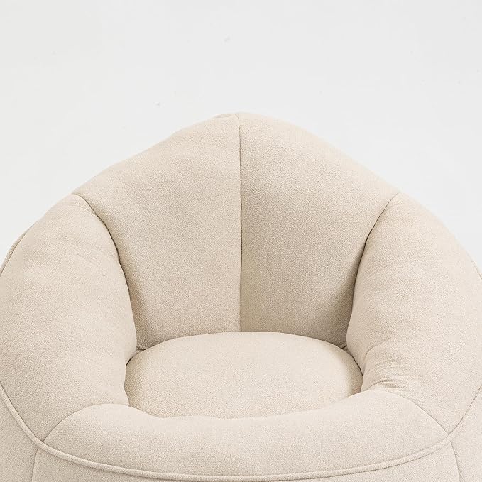 Small Bean Bag Chairs for Adults Single Sofa Chair with Ottoman Footrest Bean Bag Couch for Teens with Foam Filler Included Comfy Soft Lazy Sofa for Small Space/Living Room/Bedroom/Study