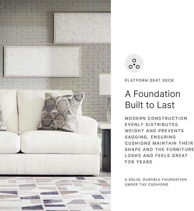 Signature Design by Ashley Karinne Coastal Loveseat with Non-skid Legs White
