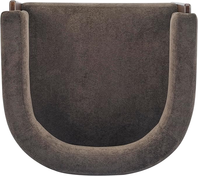 Christopher Knight Home Nettie Modern Accent Chair for Living Room Velvet Fabric Single Lounge Sofa Chair with Wooden Frame Comfy Reading Chair for Bedroom Lounge Armchair with Cushion Dark Brown